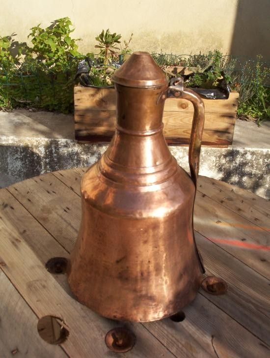 Vase Cruche En Cuivre - Déco Vintage, état Correct